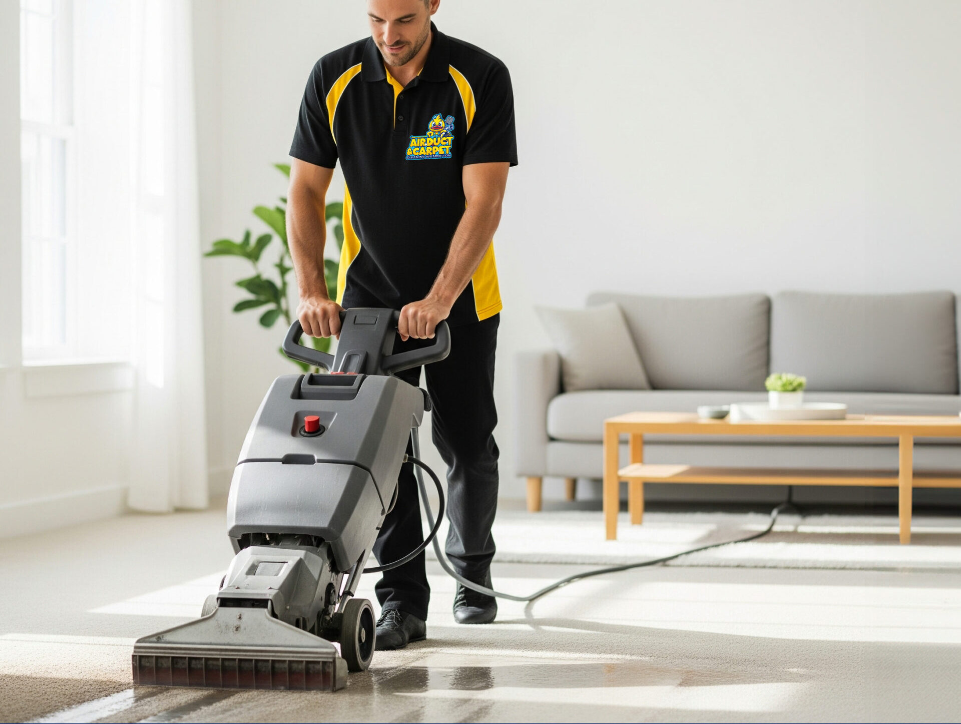 Deep carpet cleaning process in Wilmington NC removing dirt and allergens<br />
